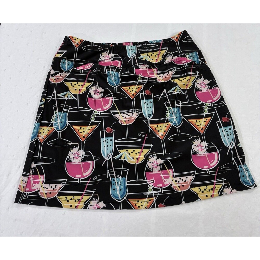 Bskinz Cheers Black Cocktail Skort Size M Tennis Pickleball Skirt Pockets